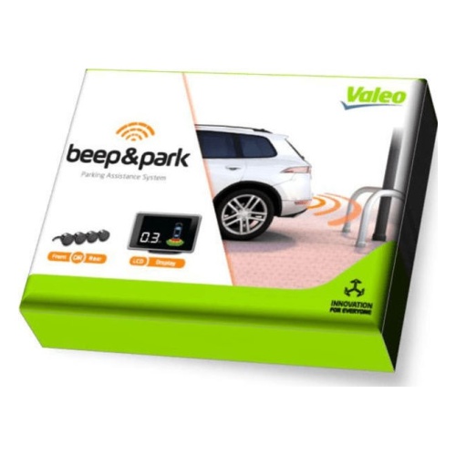 Valeo Parkovací asistent 632201 Beep&Park, přední nebo zadní, barevný LCD displej, 4 senzory, zvukový signál, kompatibilní s tažným zařízením, 9-16 V